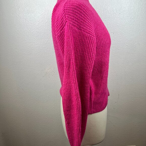 Scoop Women's Shaker Stitch Turtleneck Sweater Lightweight  In Pink Size XS - Picture 5 of 9